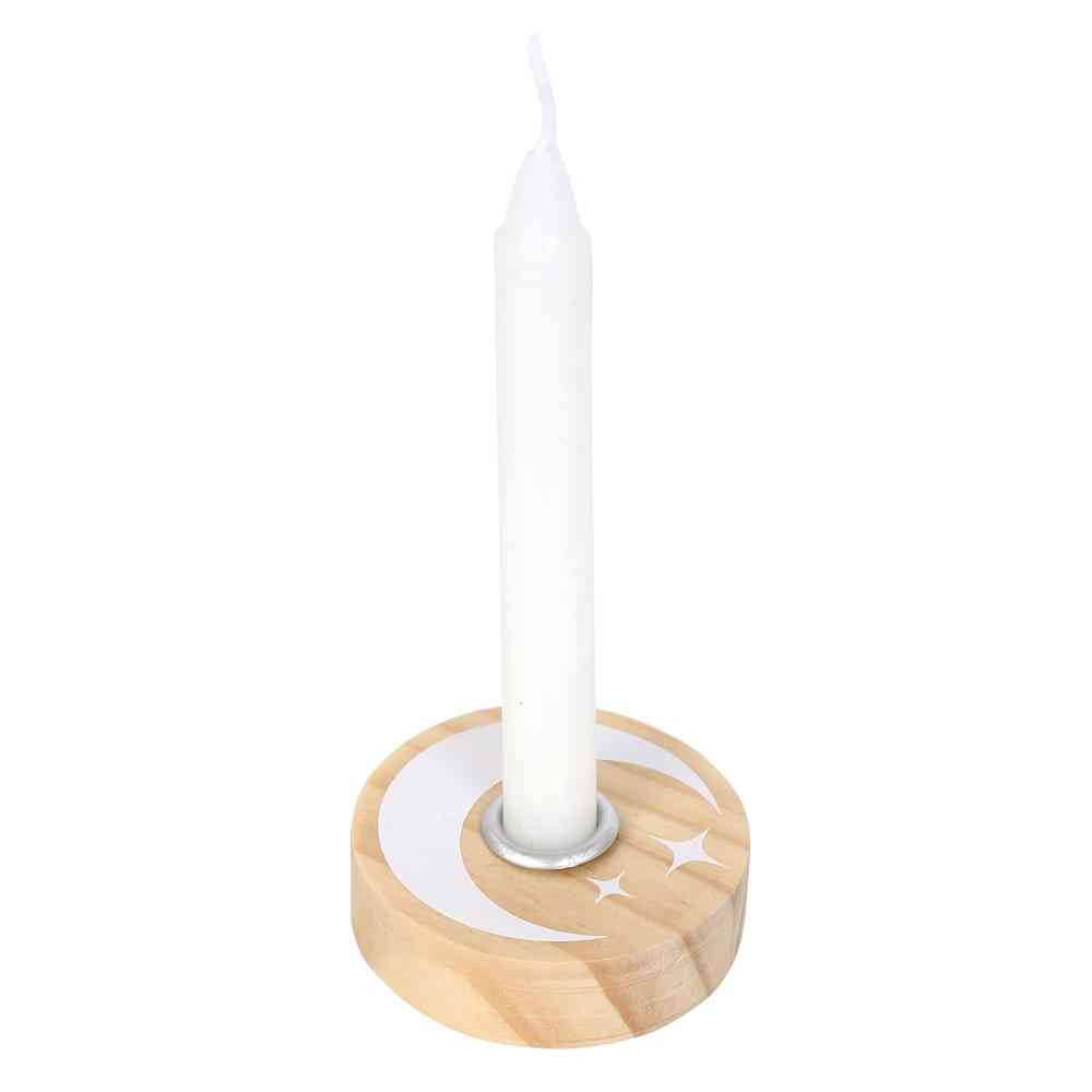 Something Different - Natural Wooden Mystical Moon Spell Candle holder - Brown